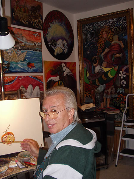 Arturo Patanè nel suo studio